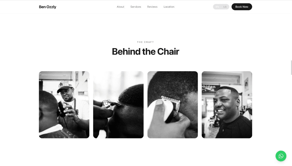Screenshot der Ben-Ozzly-Website: Craft-Seite