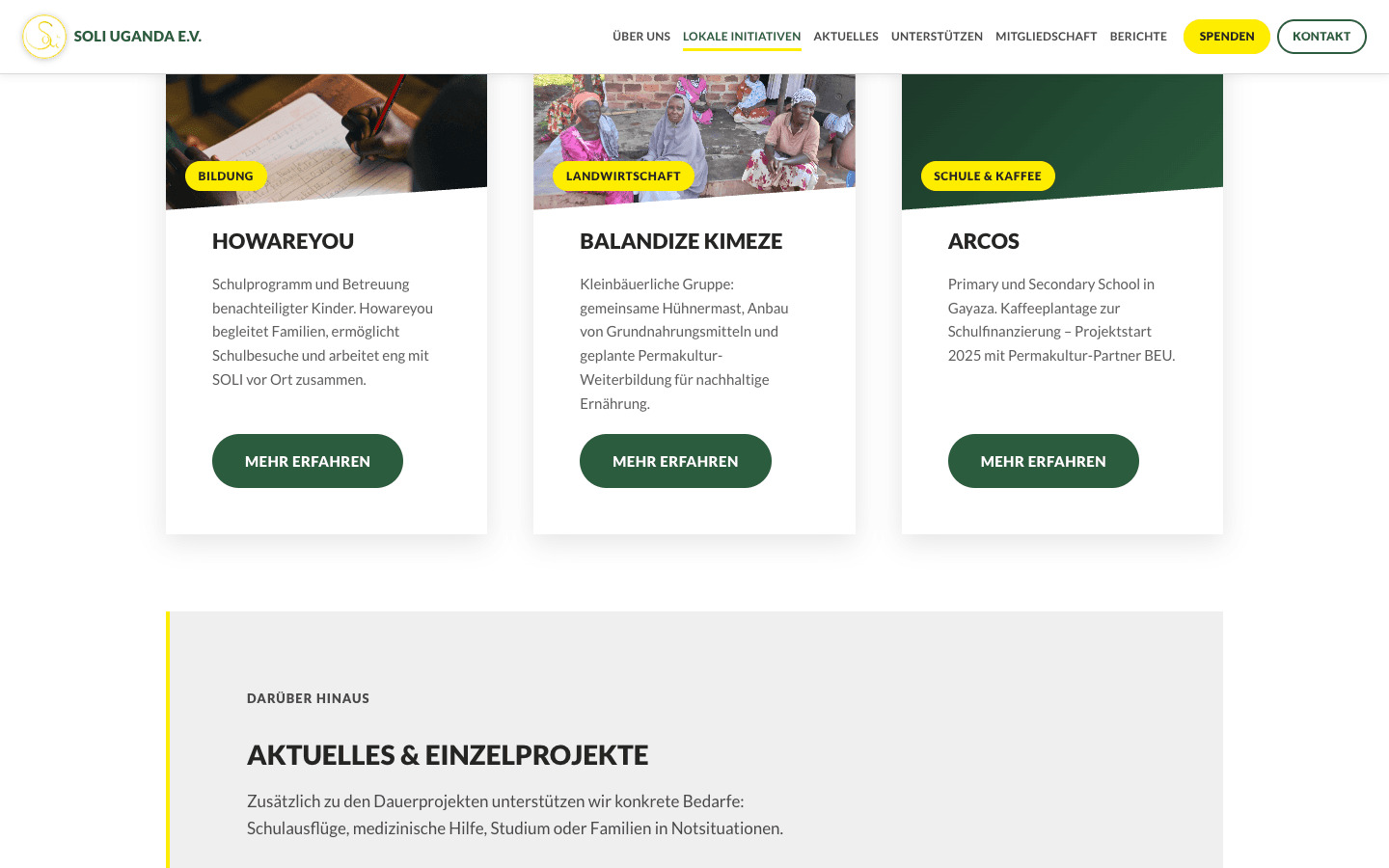 Screenshot der drei Partner: Howareyou, Balandize Kimeze und ARCOS